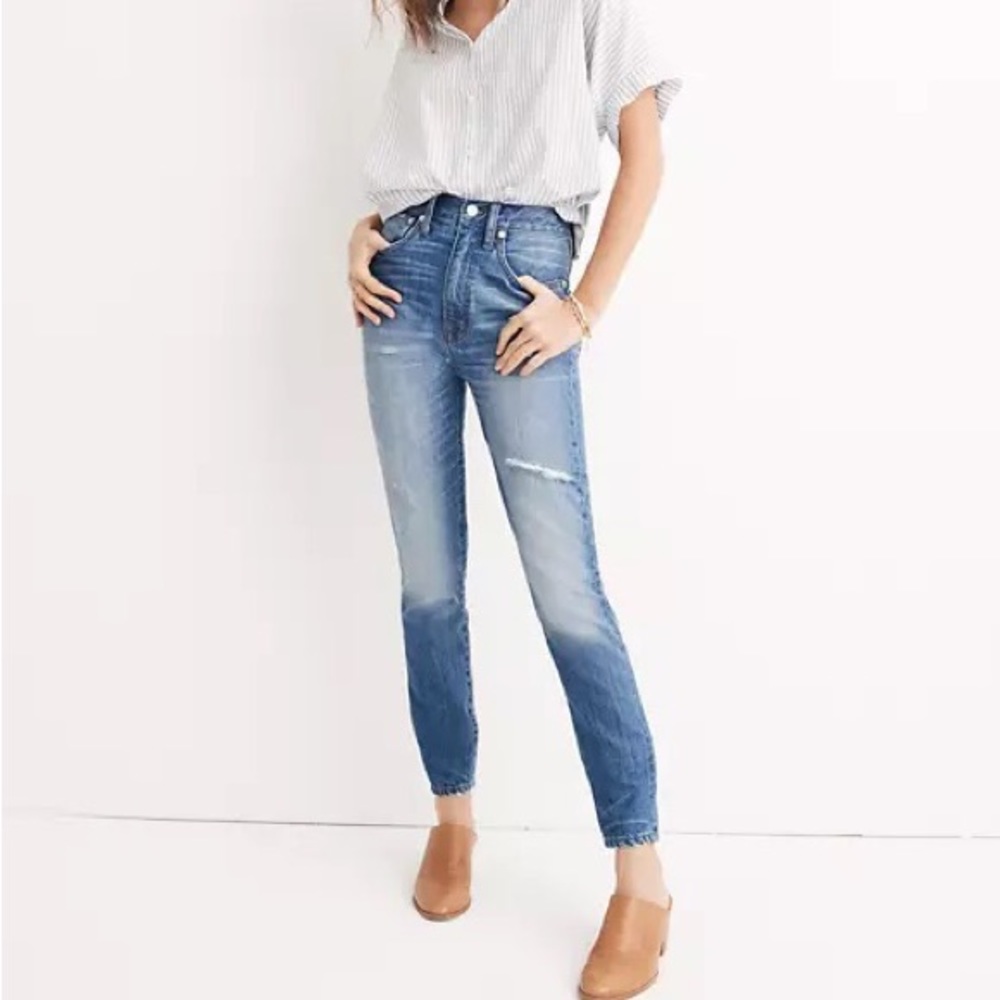 MADEWELL High Rise Rigid Skinny Boyfriend Blue Jeans Size 26